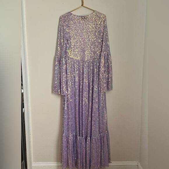 ELECTRIC DAZE SEQUIN DUSTER IN LIGHT PURPLE - Picture 9 of 12